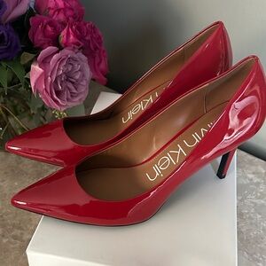 Calvin Klein Glossy Red Heels